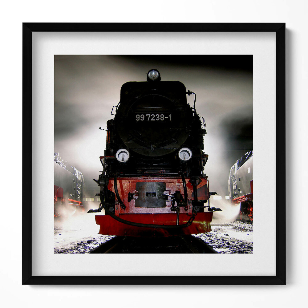 Tablou rama unic Locomotive noaptea