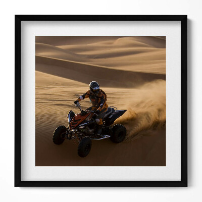 Tablou living cu rama unic Plimbare cu ATV-ul în deșert
