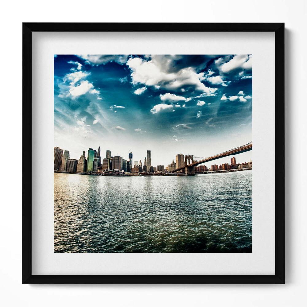 Tablou rama unic Orașul și Podul Brooklyn