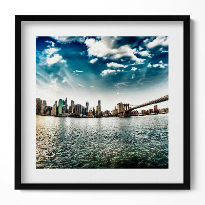 Tablou rama unic Orașul și Podul Brooklyn