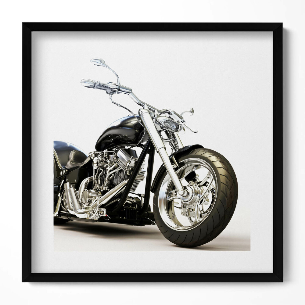 Tablou living cu rama unic Motocicletă neagră