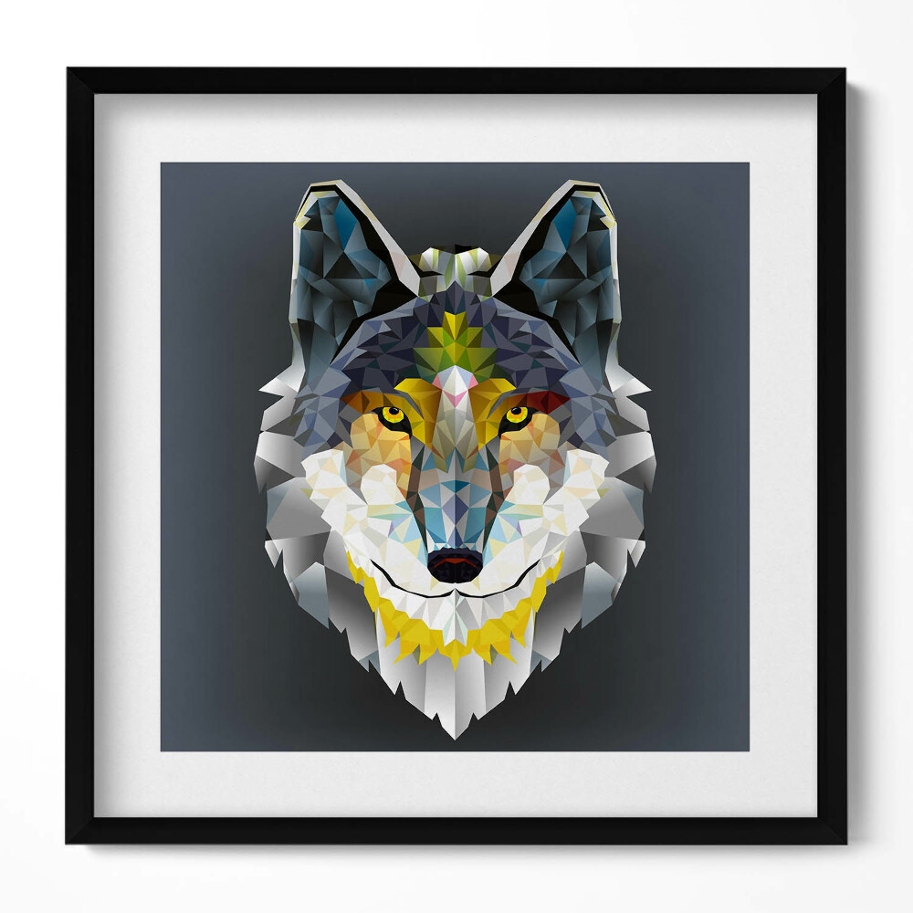Tablou rama unic Cap de lup