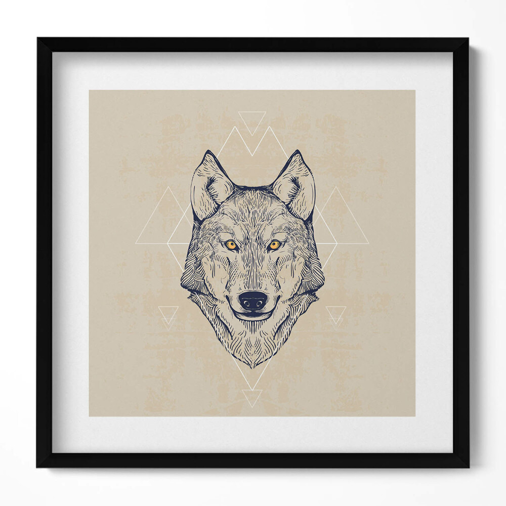 Tablou living cu rama unic Cap de lup