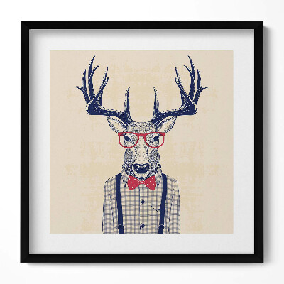 Tablou rama unic Cerb într-o cămașă și o fundă de jazz