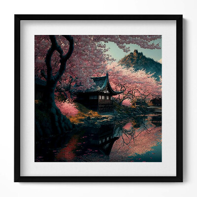 Tablou rama unic Frumoasa floare de cireș asiatică