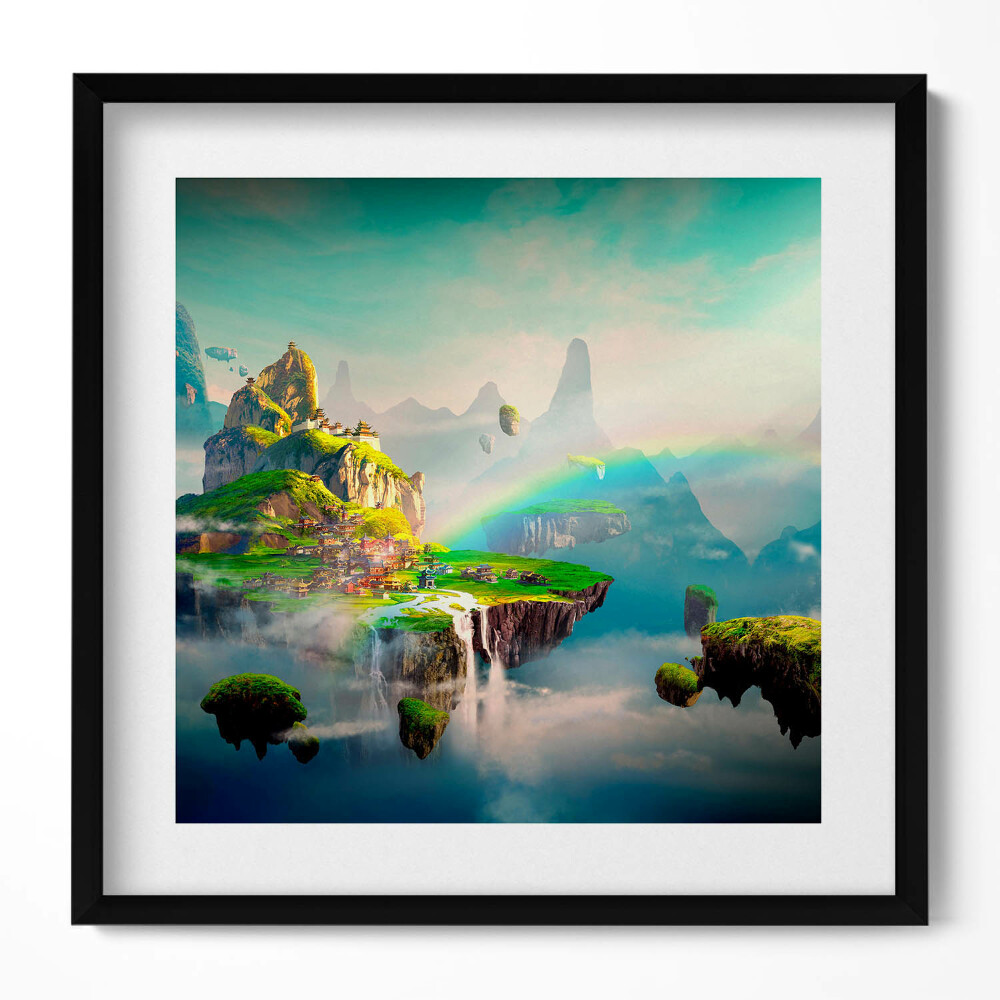 Tablou living cu rama unic Scene fantastice în stil chinezesc