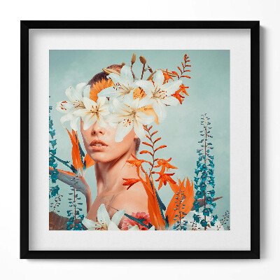 Tablou rama unic Femeie abstractă cu flori