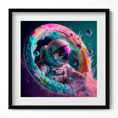 Tablou rama unic Cosmonaut nori colorați