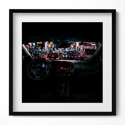 Tablou living cu rama unic Mașină în Tokyo