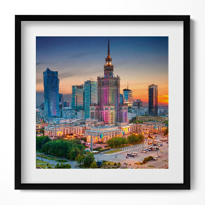 Tablou rama unic Panoramă apus de soare Varșovia