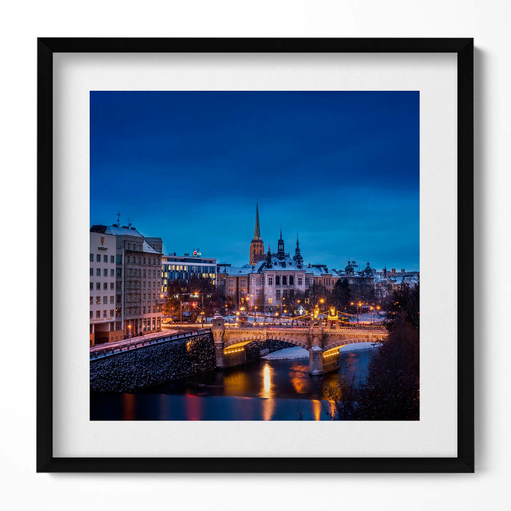 Tablou living cu rama unic Panorama Pilsen Republica Cehă