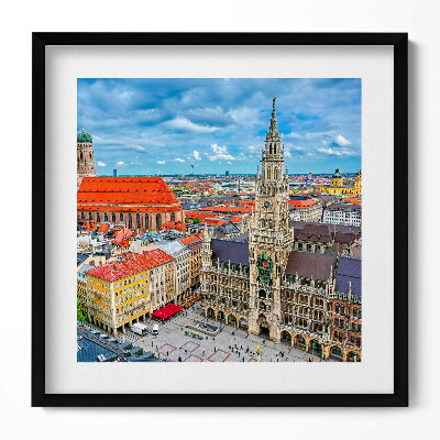 Tablou living cu rama unic Primăria Marienplatz din München