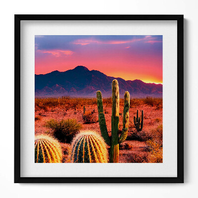 Tablou living cu rama unic Apus de soare în deșert