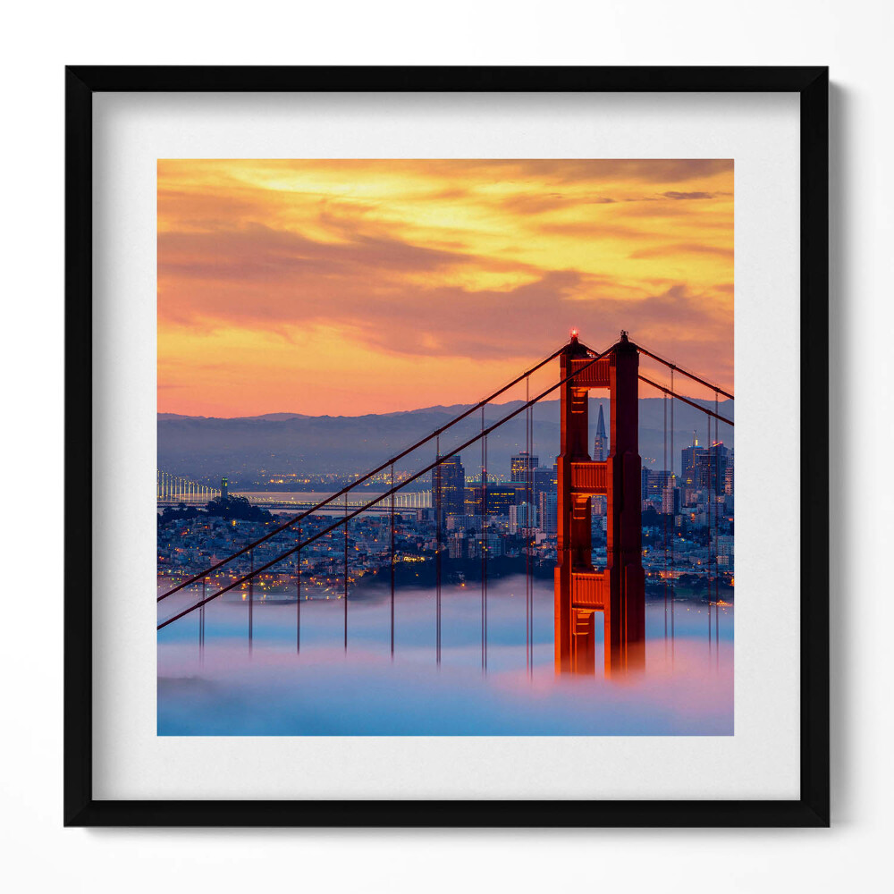 Tablou living cu rama unic Podul San Francisco