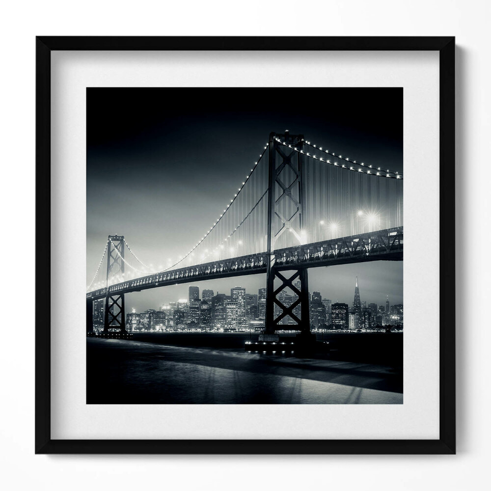 Tablou living cu rama unic Podul San Francisco noaptea