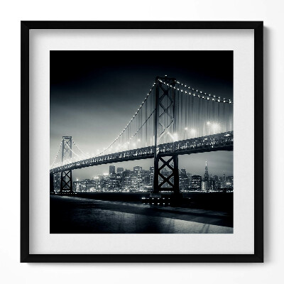 Tablou living cu rama unic Podul San Francisco noaptea