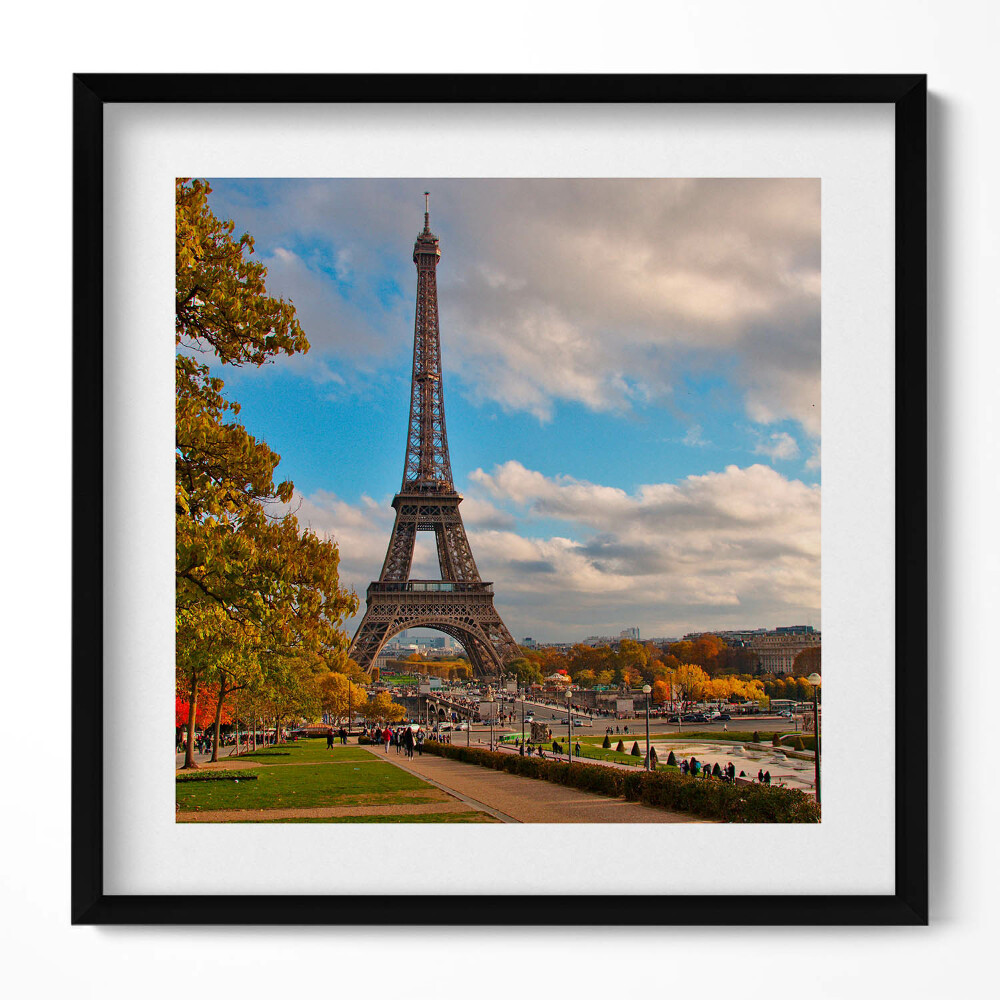 Tablou living cu rama unic Toamna în Franța Turnul Eiffel