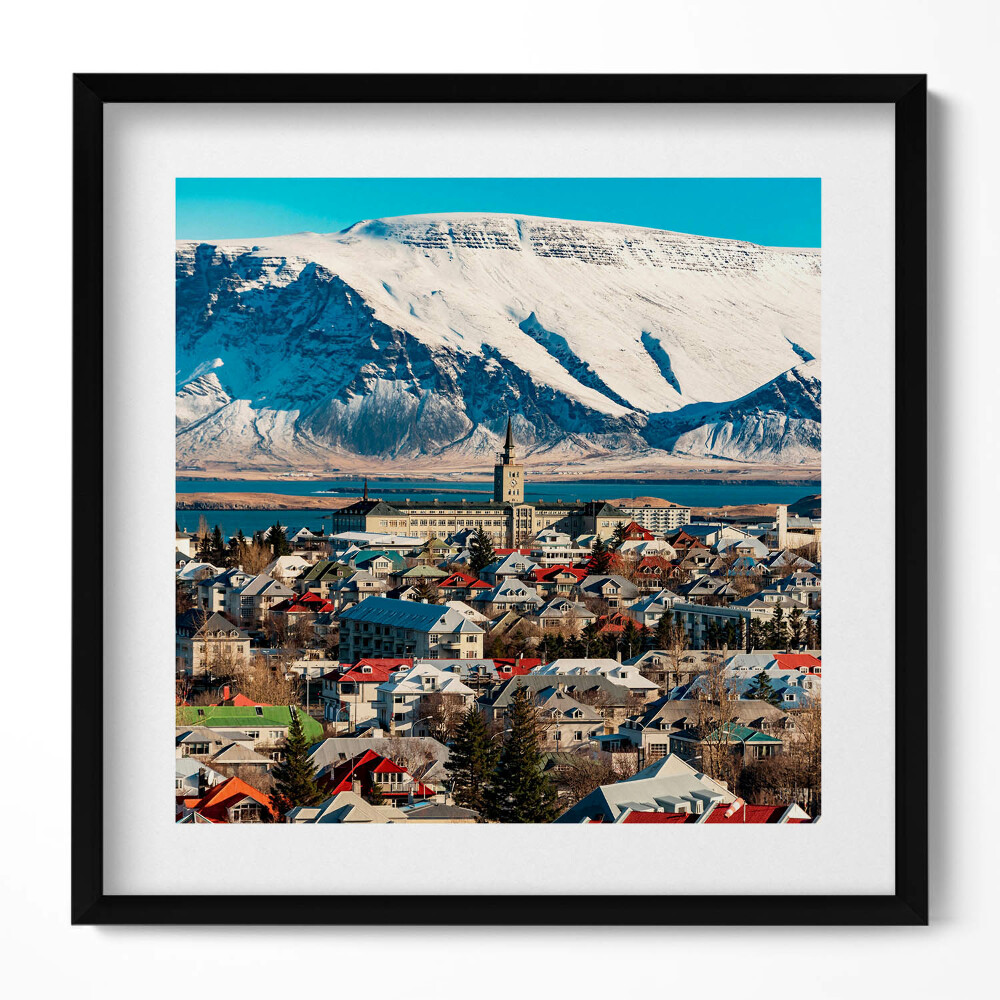 Tablou living cu rama unic Vedere a orașului Reykjavik, Islanda
