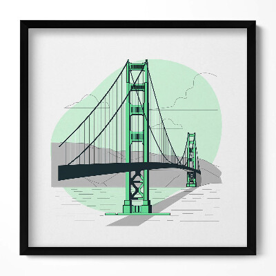 Tablou rama unic Desen al Podului Golden Gate