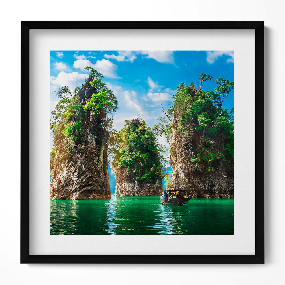 Tablou rama unic Natura copacilor lacului