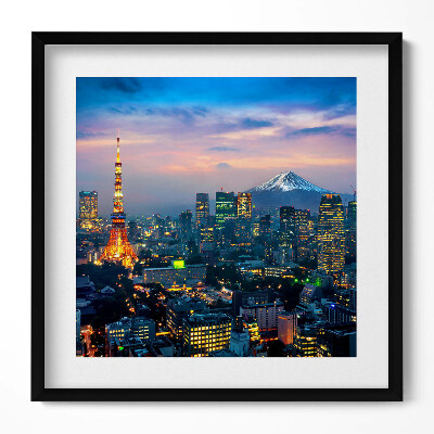 Tablou rama unic Orașul noaptea