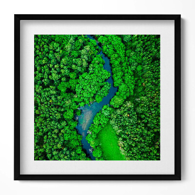 Tablou rama unic Râul în pădure