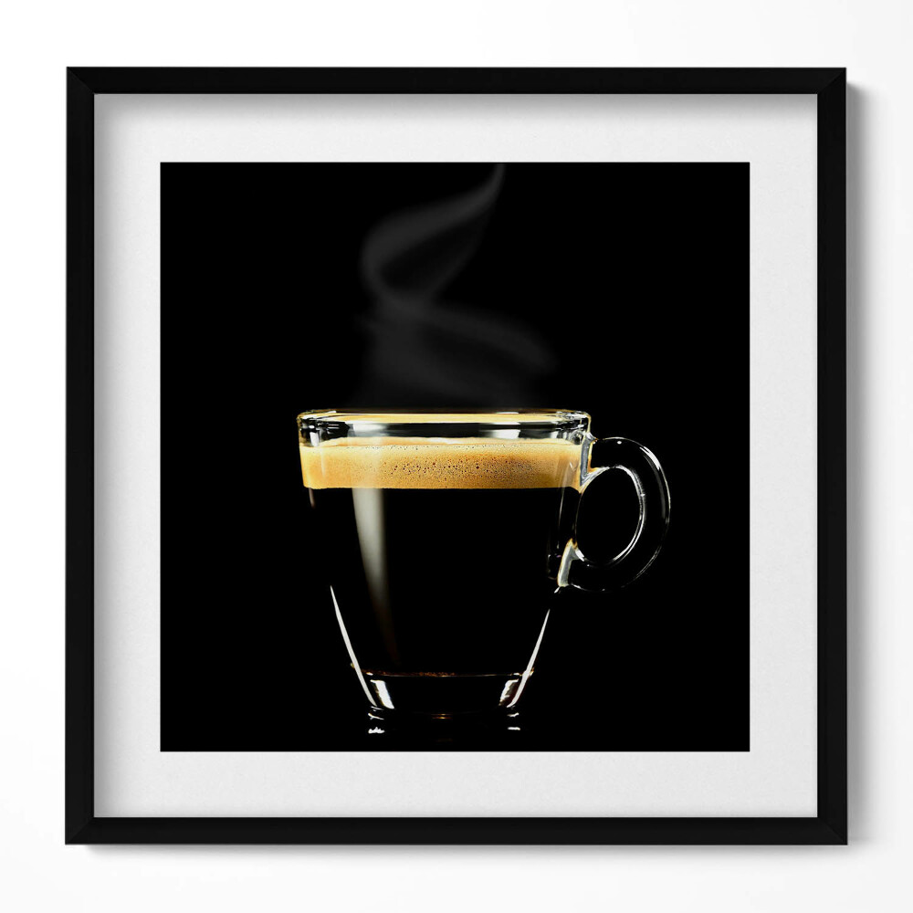 Tablou rama unic Un pahar de cafea neagră