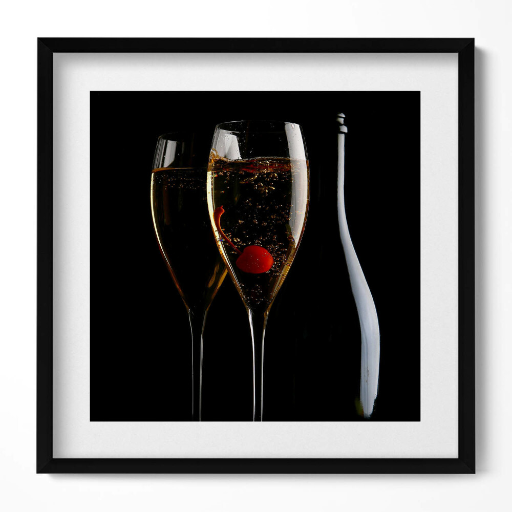 Tablou rama unic Pahare de șampanie