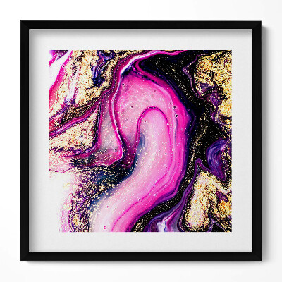 Tablou living cu rama unic Rezumat de marmură cu aur