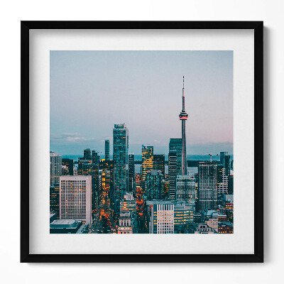 Tablou living cu rama unic Panorama orașului seara