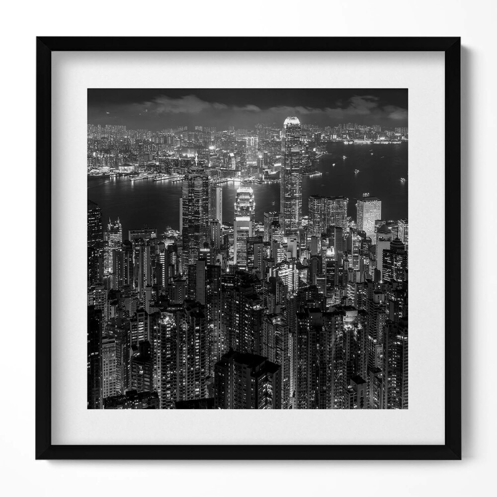 Tablou living cu rama unic Vedere a orașului noaptea