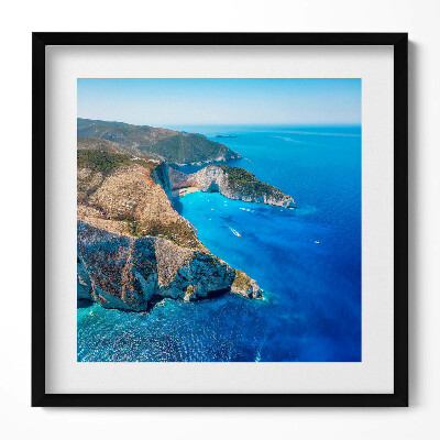 Tablou living cu rama unic Peisaj de vară cu stânci și coastă