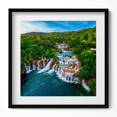 Tablou living cu rama unic Cascade și râul Krka, Croația