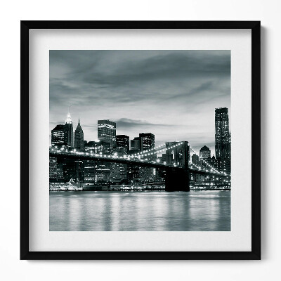 Tablou living cu rama unic Podul Brooklyn - Noua Panoramă