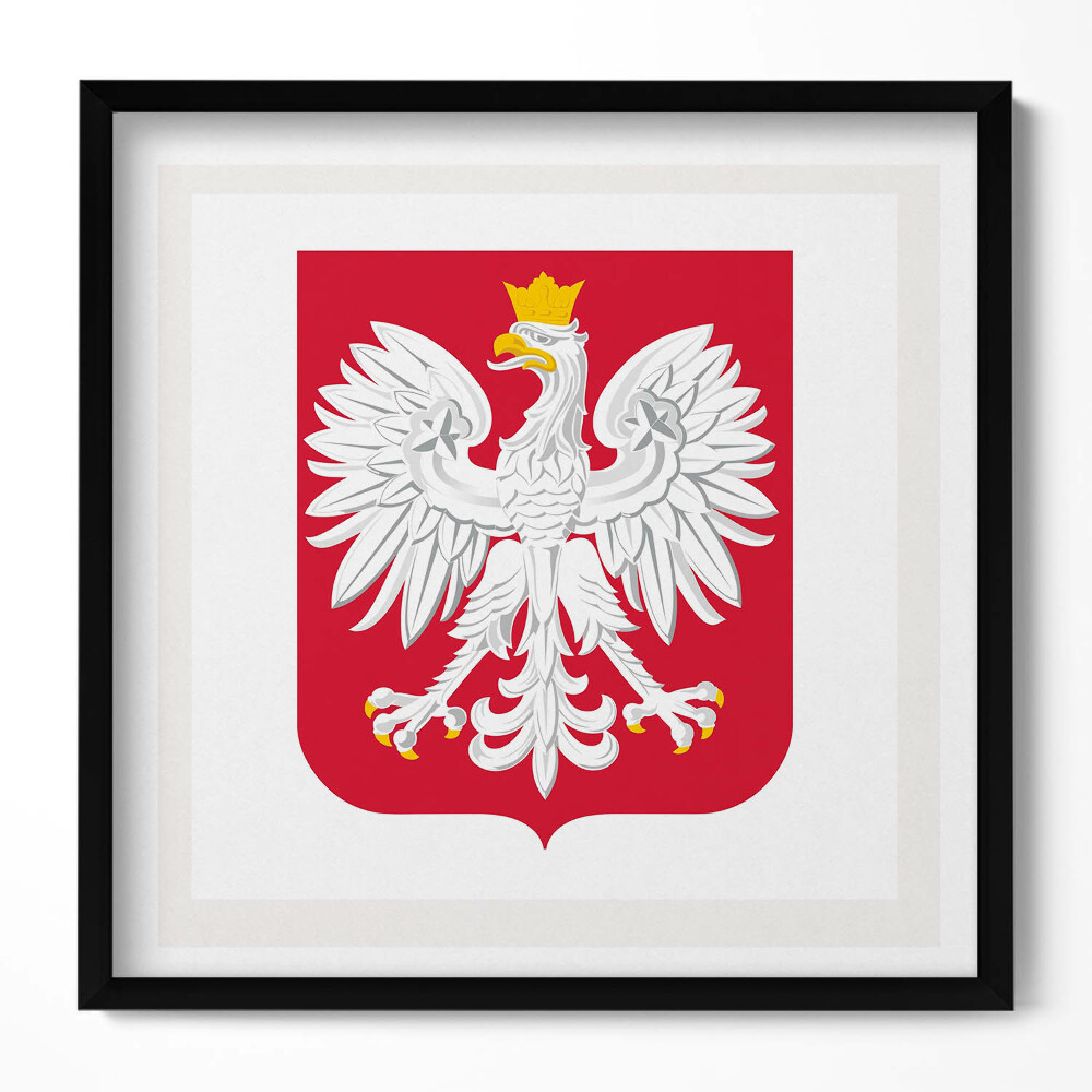 Tablou living cu rama unic Emblema vulturului alb al Poloniei