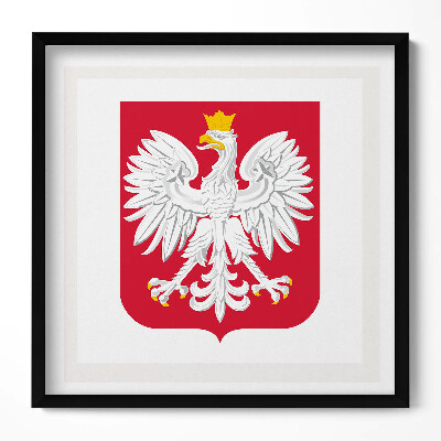 Tablou living cu rama unic Emblema vulturului alb al Poloniei
