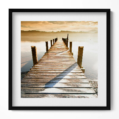 Tablou living cu rama unic Debarcader din lemn deasupra apei