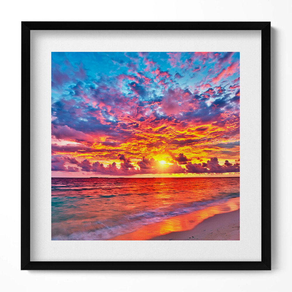 Tablou rama unic Apus de soare peste mare