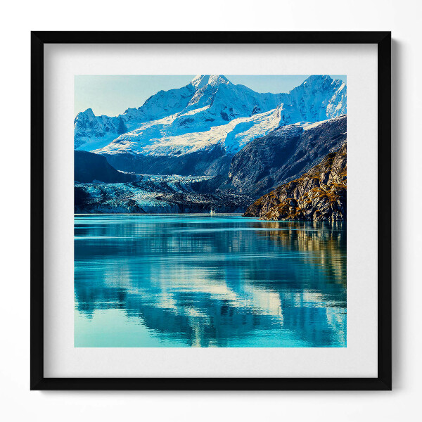 Tablou living cu rama unic Peisaj frumos al unui lac de munte