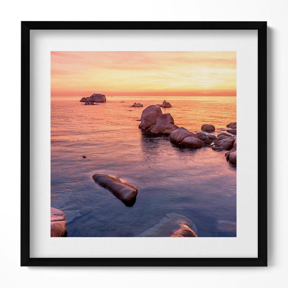 Tablou living cu rama unic Peisaj marin romantic la apus