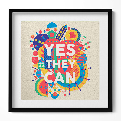 Tablou living cu rama unic „Scriere motivațională «Da, pot»”