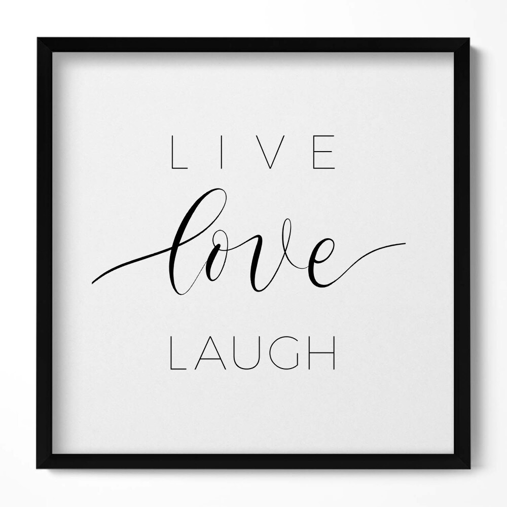 Tablou living cu rama unic Inscripția apartamentului «Trăiește, iubește, râzi»