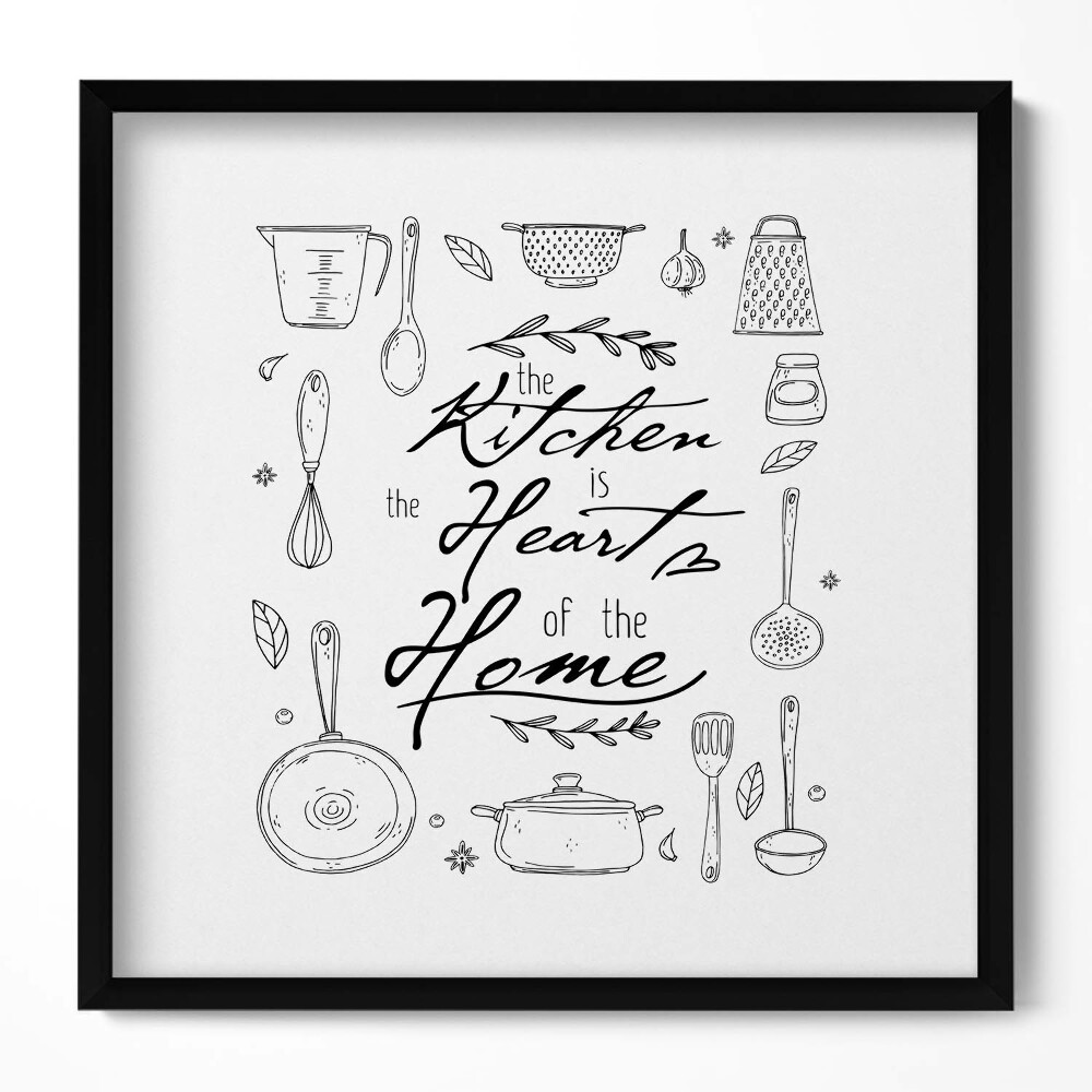 Tablou rama unic Inscripția pentru bucătărie «Bucătăria este inima casei»