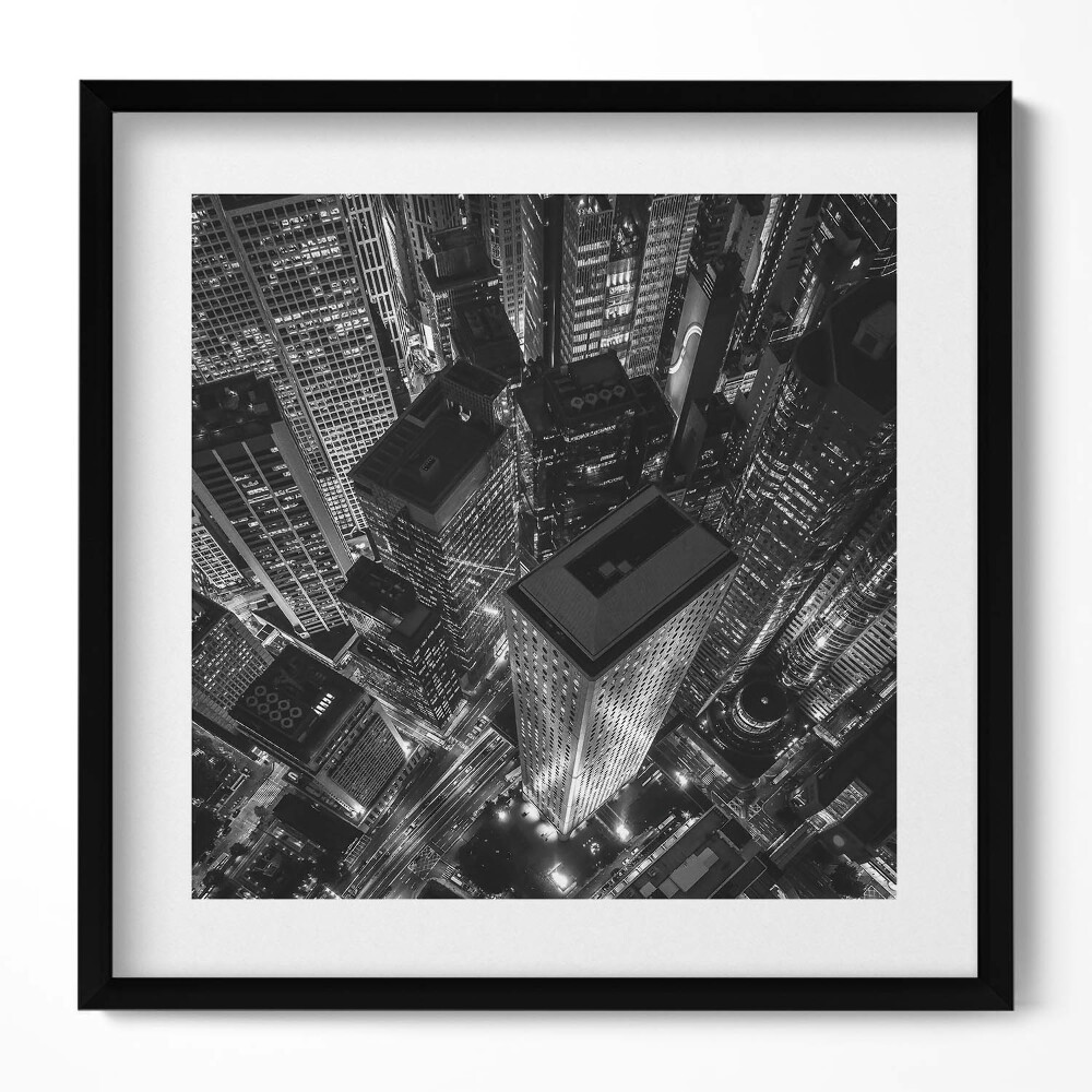 Tablou living cu rama unic O vedere de sus a unui oraș mare noaptea