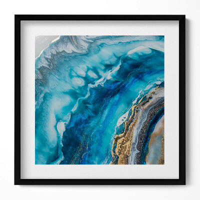 Tablou rama unic Abstracție de marmură albastră