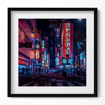Tablou rama unic oraș asiatic noaptea