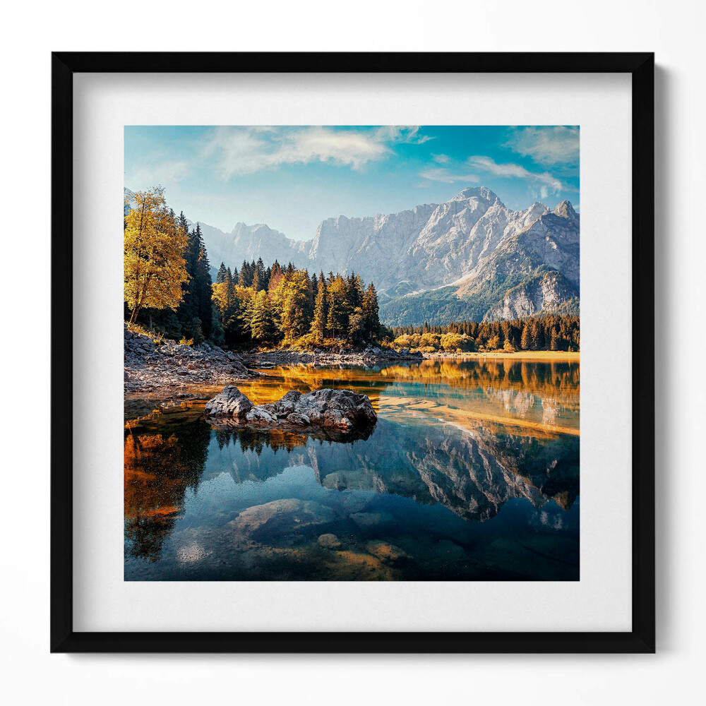 Tablou rama unic Peisaj montan frumos cu un lac