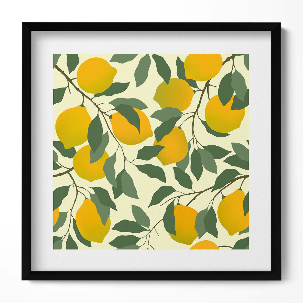 Tablou living cu rama unic Ilustrație pentru bucătăria lămâilor siciliene
