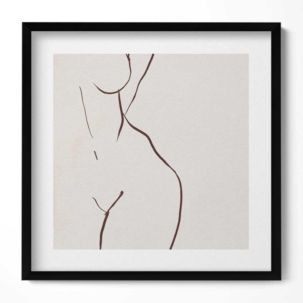 Tablou living cu rama unic Siluetă feminină liniară