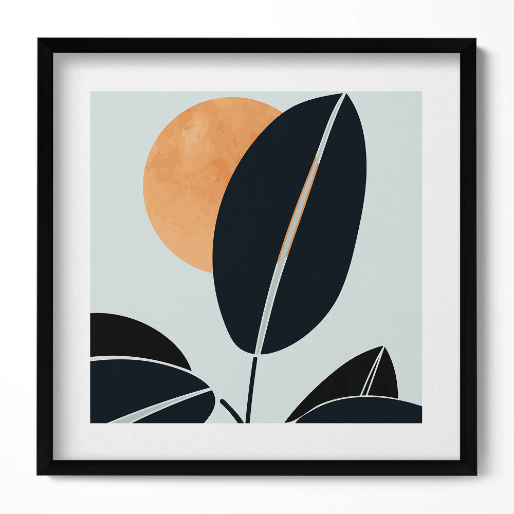 Tablou rama unic Plante minimaliste și soare în stil boho